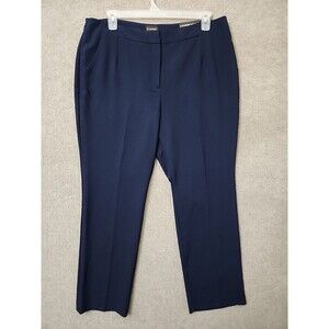 Chicos So Slimming Straight Dress Pants Womens 3 US 16 Short Navy Blue NEW